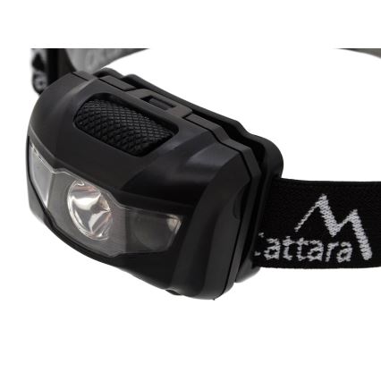 Linterna frontal con luz roja LED/3W/3xAAA IP44 negro