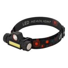 Linterna frontal LED recargable LED/1200mAh negro/rojo