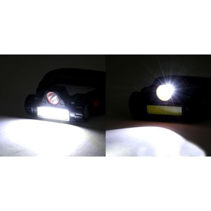 Linterna frontal LED recargable LED/1200mAh negro/rojo