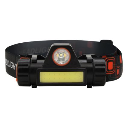 Linterna frontal LED recargable LED/1200mAh negro/rojo