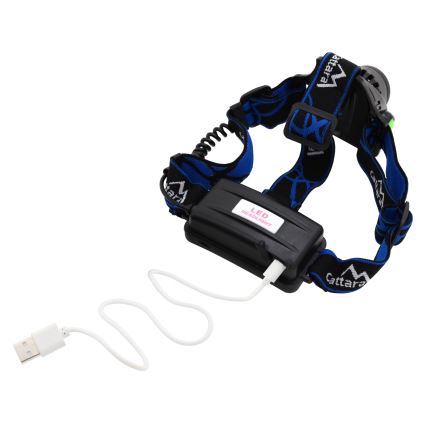 Linterna frontal LED recargable LED/6W/7,4V IP44 negro/azul