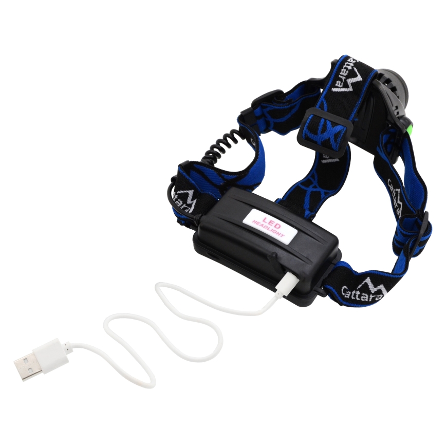 Linterna frontal LED recargable LED/6W/7,4V IP44 negro/azul