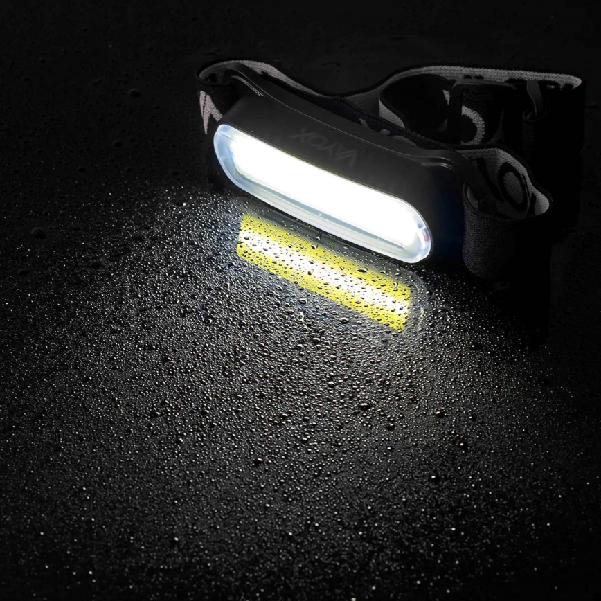 Linterna frontal LED recargable regulable LED/5V IPX4 300 brillante 1200 mAh