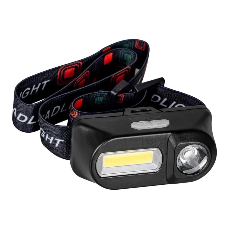 Linterna frontal LED recargable y regulable 2xLED/5V IP44 210 brillante 2000 mAh