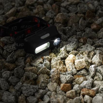 Linterna frontal LED recargable y regulable 2xLED/5V IP44 210 brillante 2000 mAh
