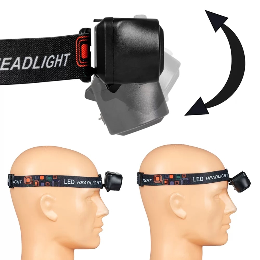 Linterna frontal LED recargable y regulable 2xLED/5V IP44 210 brillante 2000 mAh