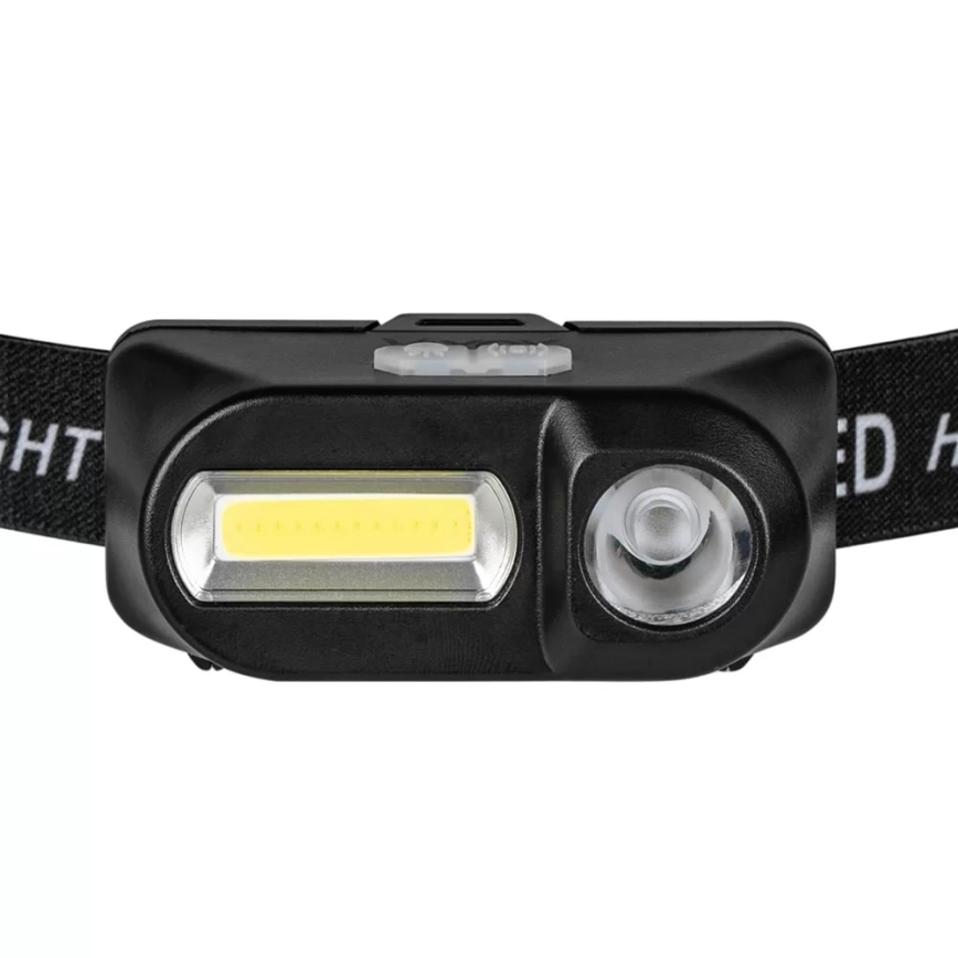 Linterna frontal LED recargable y regulable 2xLED/5V IP44 210 brillante 2000 mAh