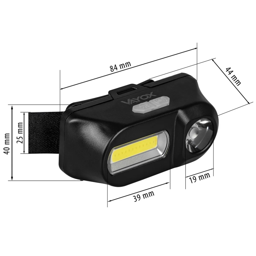 Linterna frontal LED recargable y regulable 2xLED/5V IPX4 250 brillante 2000 mAh