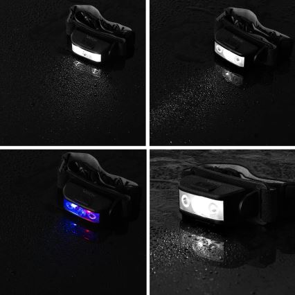 Linterna frontal LED recargable y regulable 3xLED/5V IPX4 100 brillante 1200 mAh