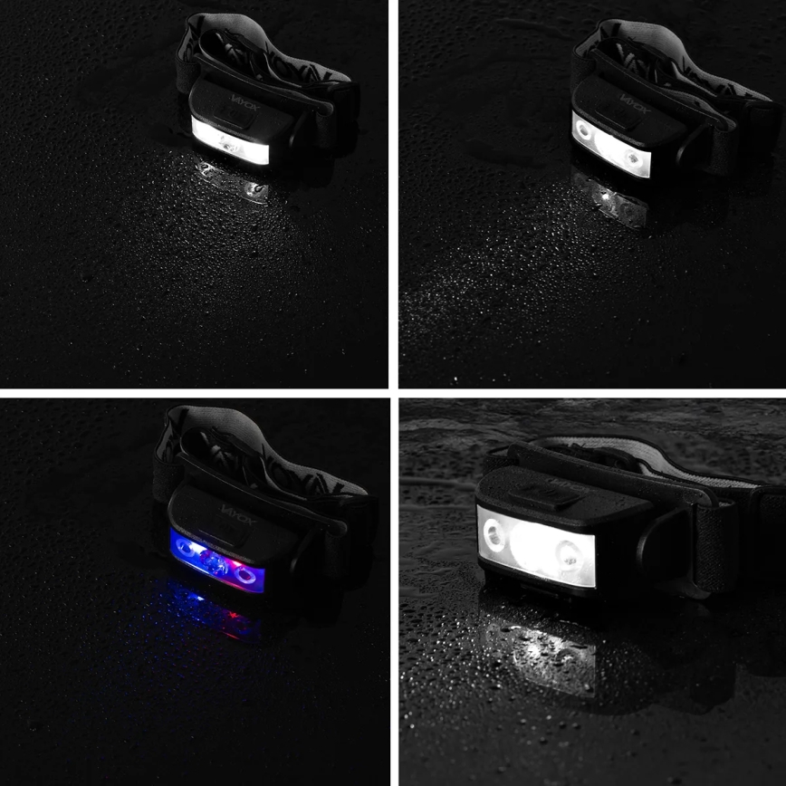 Linterna frontal LED recargable y regulable 3xLED/5V IPX4 100 brillante 1200 mAh