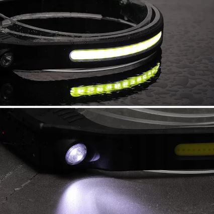 Linterna frontal LED recargable y regulable con sensor 2xLED/5V IP44 350 brillante 1200 mAh