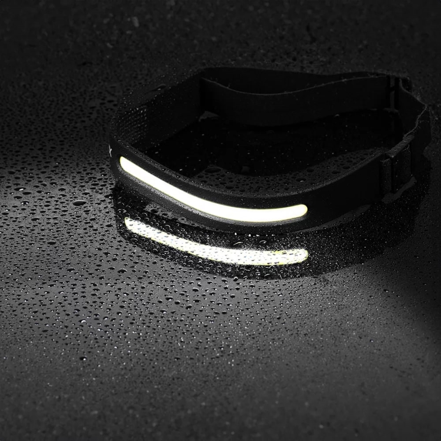 Linterna frontal LED recargable y regulable con sensor 2xLED/5V IP44 350 brillante 1200 mAh