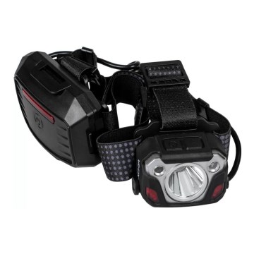 Linterna frontal LED recargable y regulable con sensor con función power bank y luz roja LED/10W/5V IP44 1200 brillante 4000 mAh