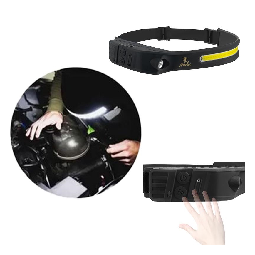 Linterna frontal LED recargable y regulable con sensor LED/8W/5V IP44 570 lm 2000 mAh