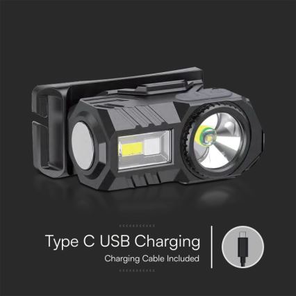 Linterna frontal LED RGBW recargable y regulable USB LED/3W/5V IP43 190 brillante 24 h 750 mAh