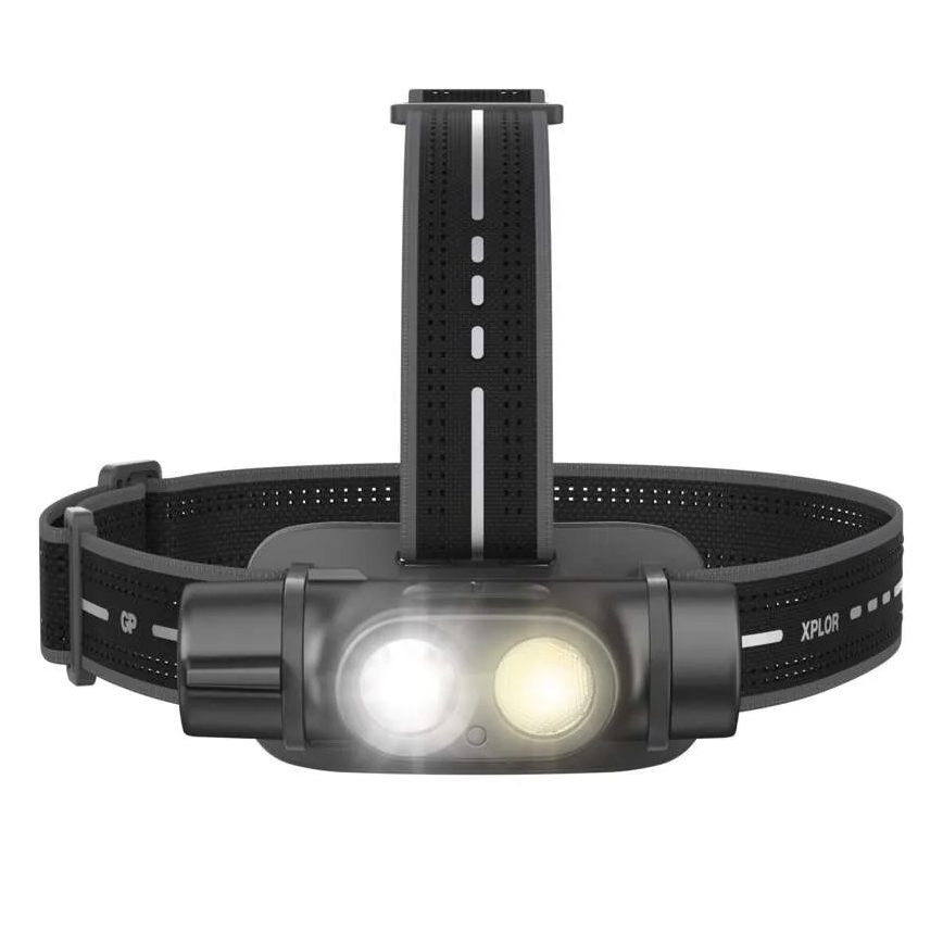 Linterna frontal recargable y regulable LED GP XPLOR PHR19 LED/1x18650/5V IPX8