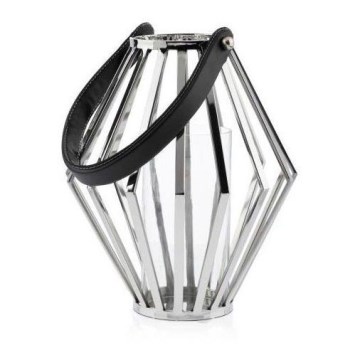 Linterna GEOM 31 cm cromo brillante/negro