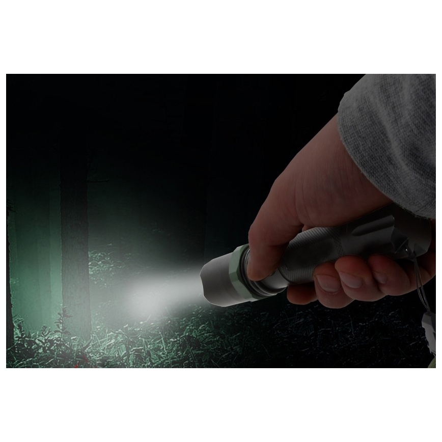 Linterna LED LED/3W/3xAAA IP44 negro