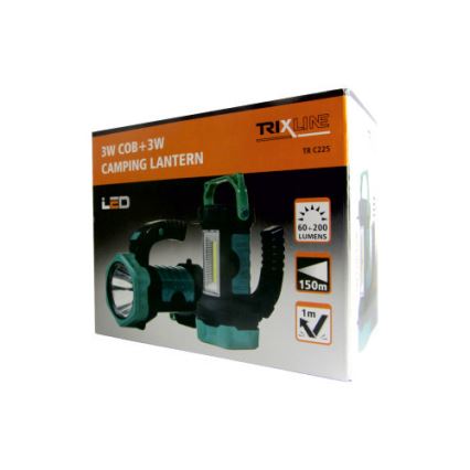 Linterna LED LED+COB/3W/3xAA verde