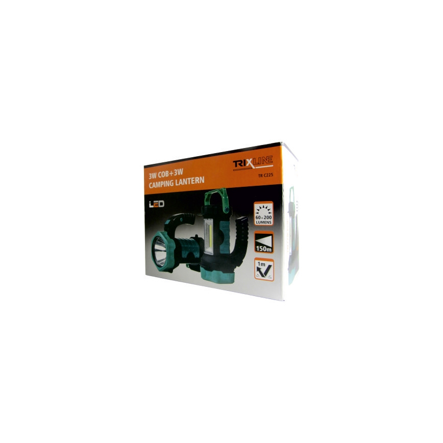 Linterna LED LED+COB/3W/3xAA verde