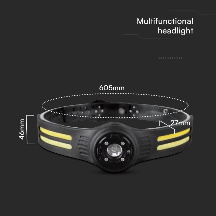 Linterna LED recargable con luz roja USB LED/3W/5V IP43 470 lm 5 h