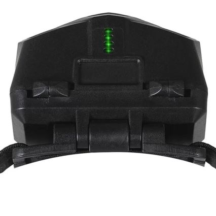 Linterna frontal LED recargable y regulable con sensor y luz roja 2xLED/5W/5V/3xAAA IP65 500 brillante 1200 mAh