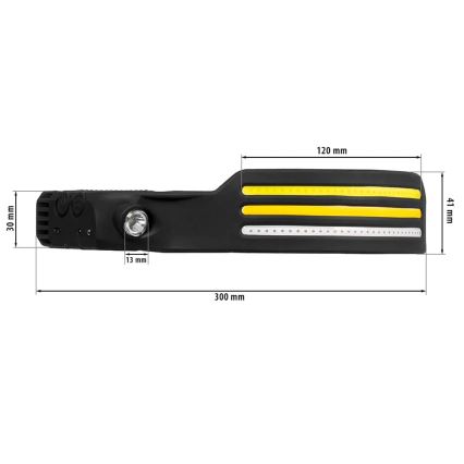 Linterna frontal LED recargable y regulable con sensor y luz roja 4xLED/5V IP44 300 brillante 1200 mAh