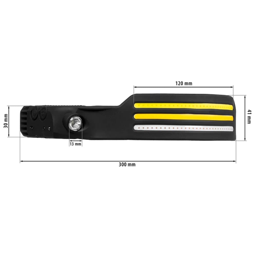 Linterna frontal LED recargable y regulable con sensor y luz roja 4xLED/5V IP44 300 brillante 1200 mAh