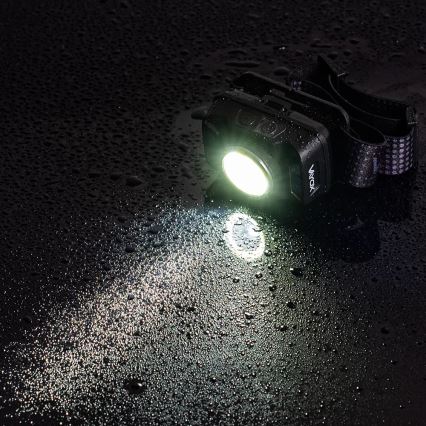Linterna frontal LED recargable y regulable con sensor y luz roja LED/15W/5V IP66 430 brillante 1800 mAh