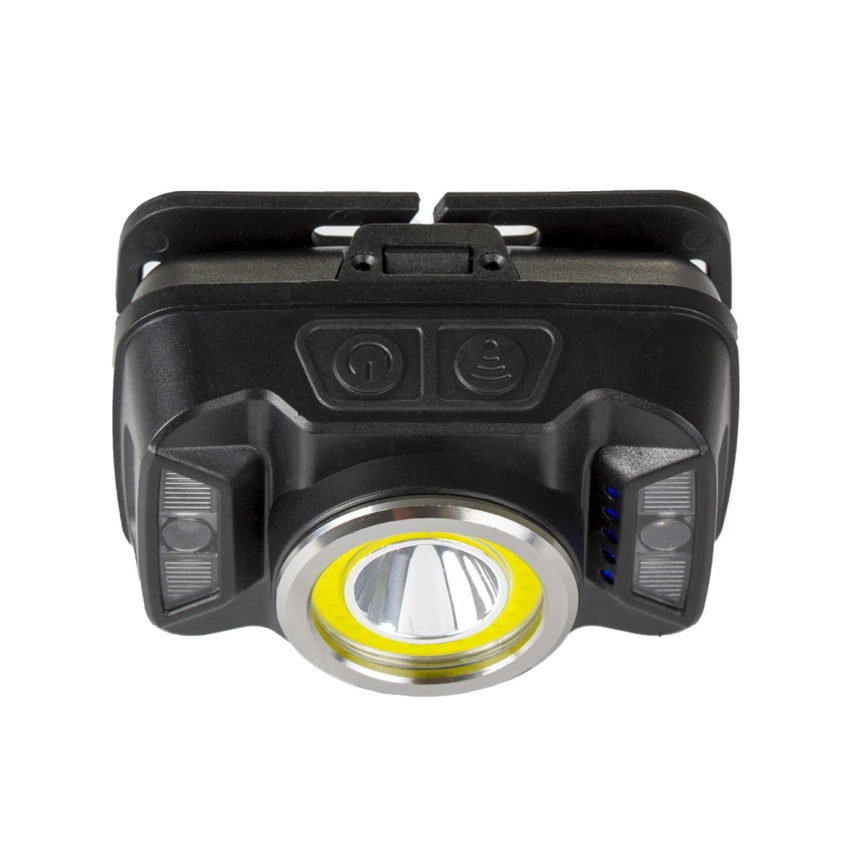 Linterna frontal LED recargable y regulable con sensor y luz roja LED/15W/5V IP66 430 brillante 1800 mAh