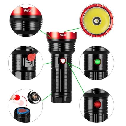 Linterna LED recargable y regulable LED/20W/5V IPX5 2000 brillante 6000 mAh