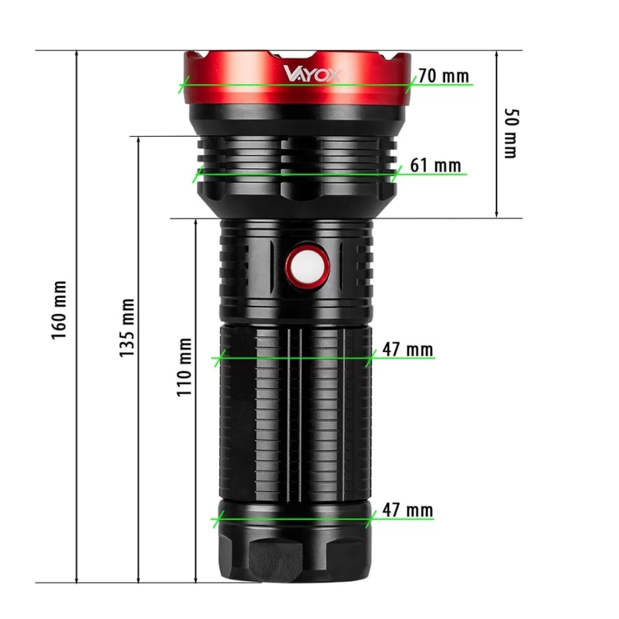 Linterna LED recargable y regulable LED/20W/5V IPX5 2000 brillante 6000 mAh