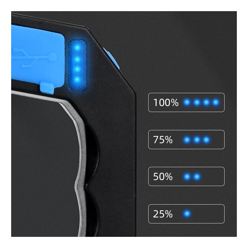 Linterna LED recargable y regulable LED/5V IPX4 250 brillante 1200 mAh