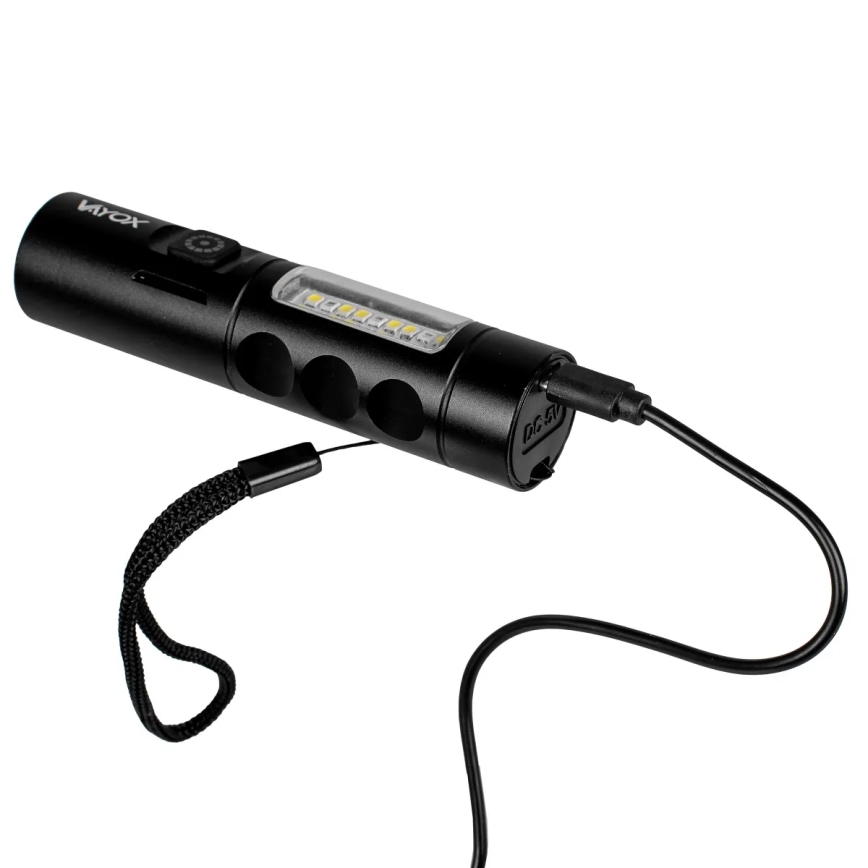 Linterna LED recargable y regulable LED/5W/5V IPX4 250 brillante 2000 mAh