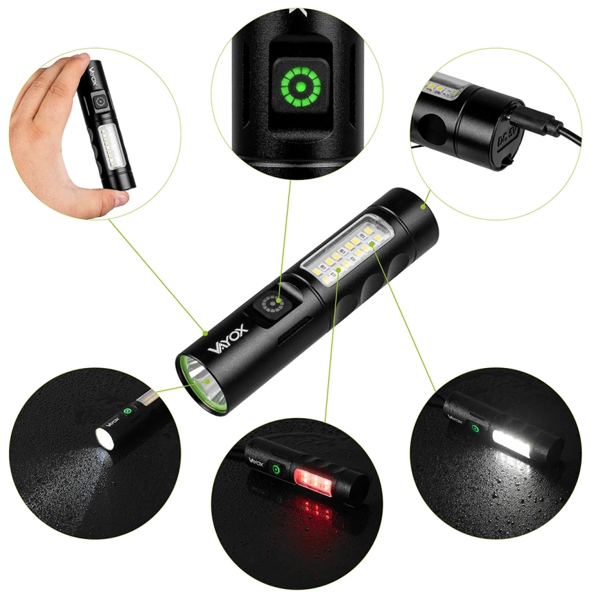 Linterna LED recargable y regulable LED/5W/5V IPX4 250 brillante 2000 mAh