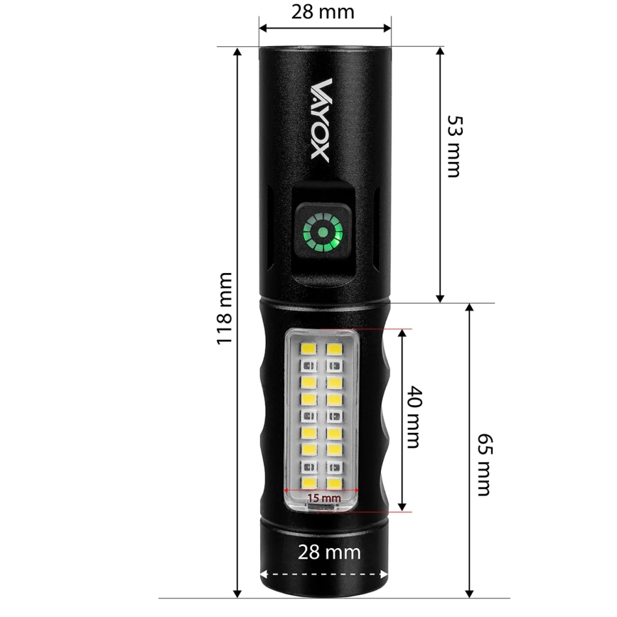 Linterna LED recargable y regulable LED/5W/5V IPX4 250 brillante 2000 mAh
