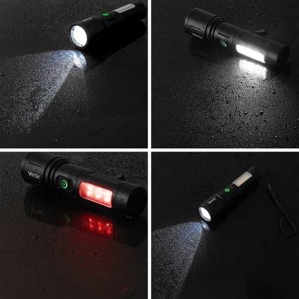 Linterna LED recargable y regulable LED/5W/5V IPX4 260 brillante 2000 mAh