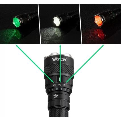 Linterna LED RGBW recargable y regulable LED/15W/5V IP66 1500 brillante 2000 mAh