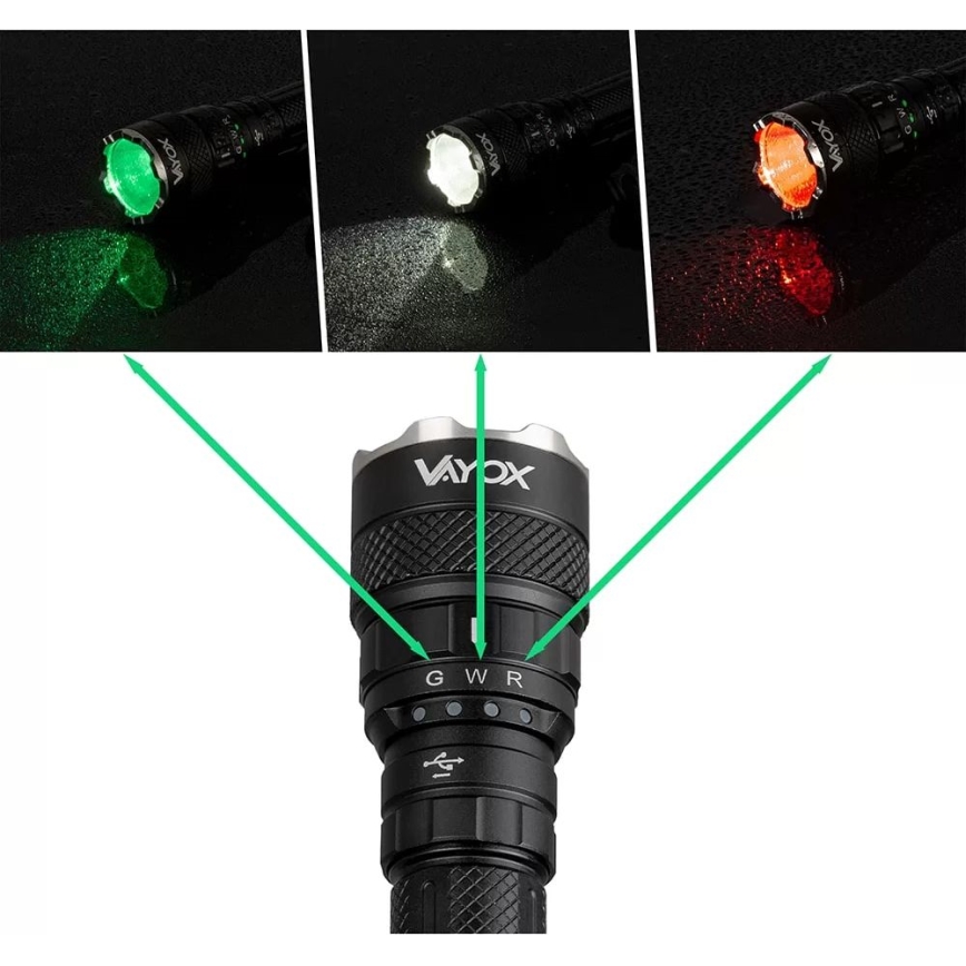 Linterna LED RGBW recargable y regulable LED/15W/5V IP66 1500 brillante 2000 mAh