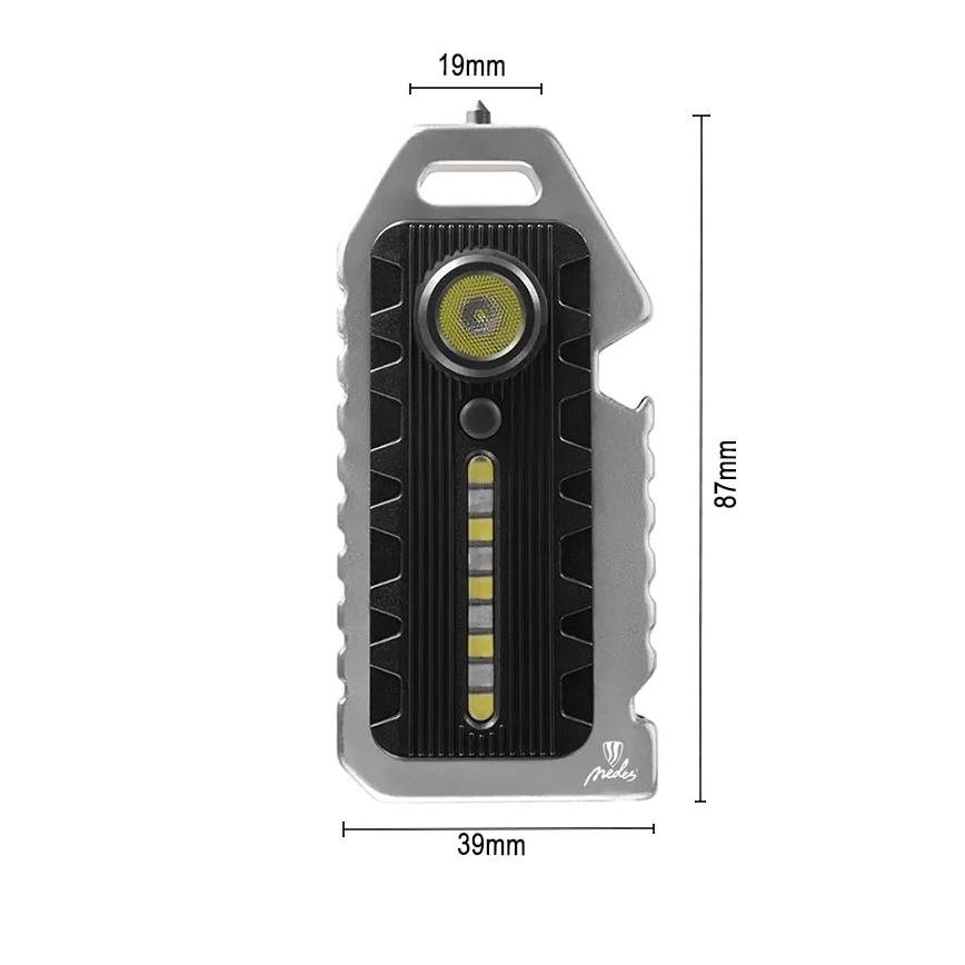 Linterna multifuncional LED recargable y regulable LED/1W/5V IP44 400 mAh 50 lm