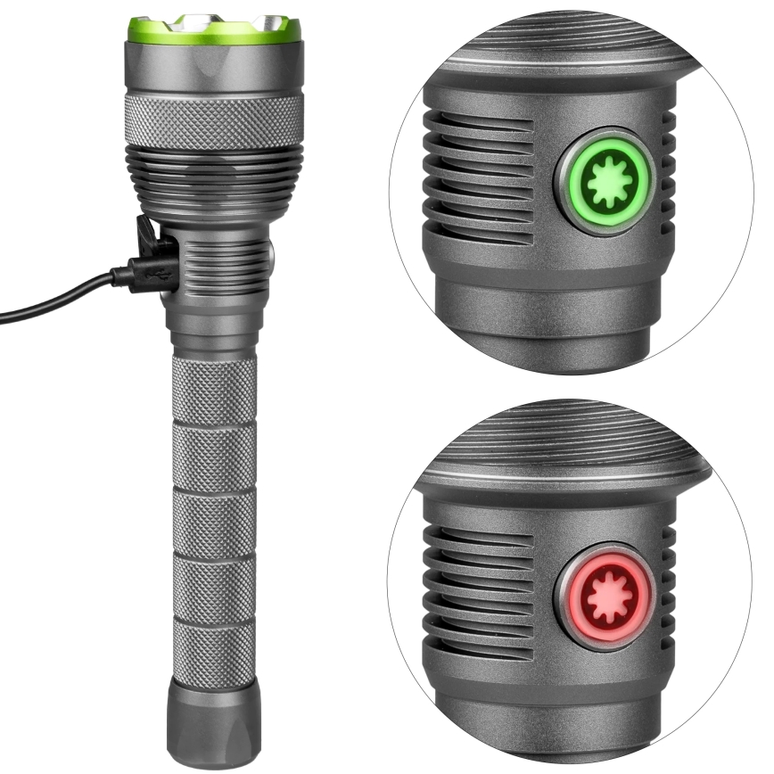 Linterna LED regulable recargable con función power bank LED/5V IPX7 10000 brillante 2600 mAh