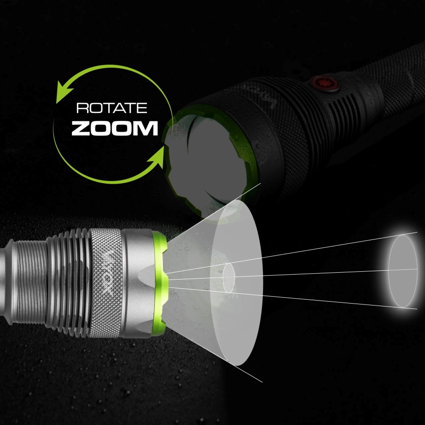 Linterna LED regulable recargable con función power bank LED/5V IPX7 10000 brillante 2600 mAh