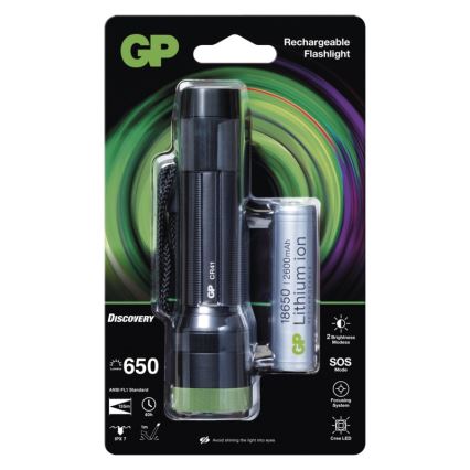 Linterna recargable LED GP DISCOVERY CR41 LED/Li-lon 3,7V IPX7