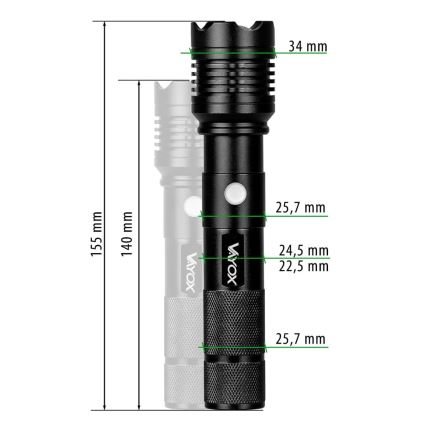 Linterna recargable LED LED/10W/5V IPX4 800 brillante 1200 mAh
