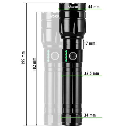Linterna recargable LED regulable con función de power bank LED/30W/5V IPX5 1060 brillante 5000 mAh