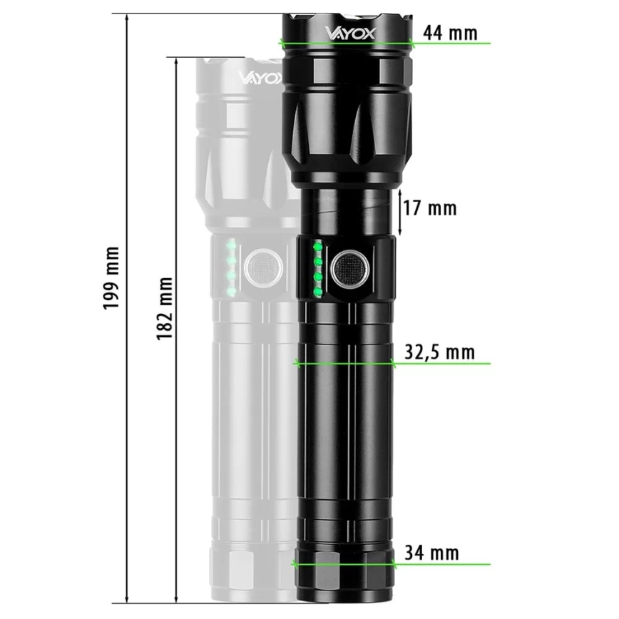 Linterna recargable LED regulable con función de power bank LED/30W/5V IPX5 1060 brillante 5000 mAh