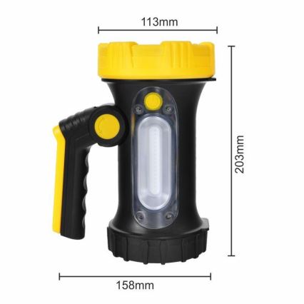 Linterna recargable LED LED/5W/4000mAh + LED/3W