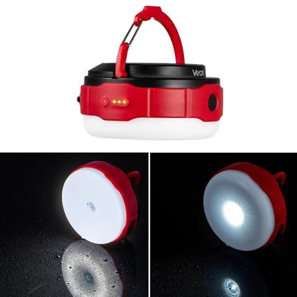 Linterna solar recargable LED regulable con función power bank LED/3W/5V 3000/4000/6500K IPX6 500 brillante 2000 mAh