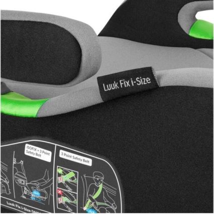 Lionelo - Asiento elevador para coche LUUK FIX i-Tamaño 125-150 cm negro/gris