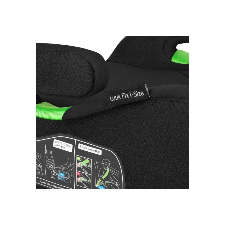 Lionelo - Asiento elevador para coche LUUK FIX i-Tamaño 125-150 cm negro